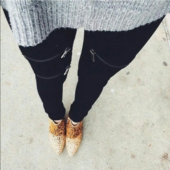 LF Denim - LF Carmar Black ultra skinny moto jeans jeggings